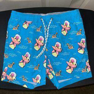 Party Pants Swim Trunks Men’s Small Blue Starfish Print Board Shorts